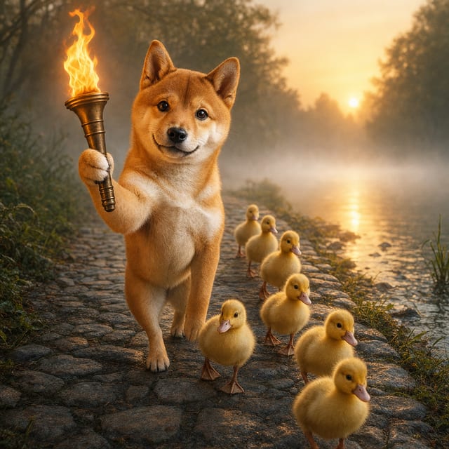 Guiding ducklings home —